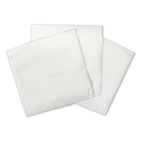 Beverage Napkin, White, 9.5 x 9.5, 1 Ply